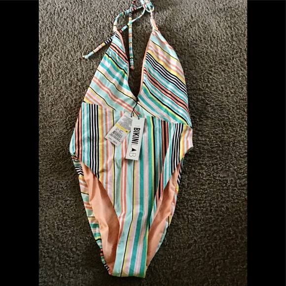 NWT The Bikini Lab Striped One Piece Swimsuit - Picture 3 of 6